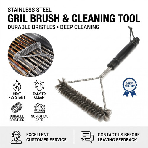 Weber bbq grill cleaning - cleaning, brush